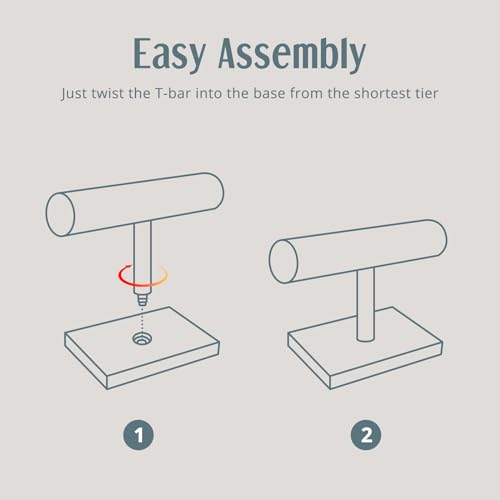 ProCase Bracelet Holder Display Stand Bracelet Organizer, Wooden Bracelet Display Rack for Selling, Wood T-bar Bangle Storage Watch Tower for Business Vendors- 1 Tier, Brown