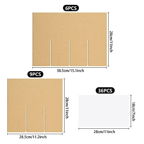 codree 3 Sets Glass Packing Kits- Glass Dividers for Moving Boxes- Glassware Dish Packing Boxes Corrugate Dividers with 36 pcs Foam Pouches Fits 16x12x12 Inch Box (Box Not Included)