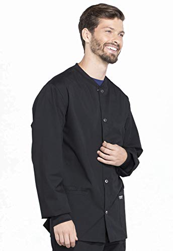 Cherokee Men's Medical Scrub Jacket Snap Front with Long Sleeve WW360, S, Grape