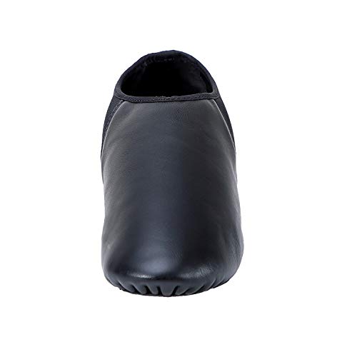 ARCLIBER Leather Slip On Jazz Shoe for Girls Boys (Little Child) Brown 1M