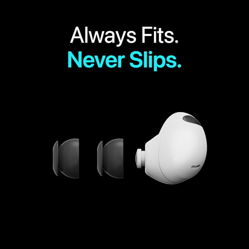 Premium Multi-Flange Eartips for Galaxy Buds2 Pro/Beats Fit Pro/Beats Studio Buds (Black/S) – Always Fits, Never Slips