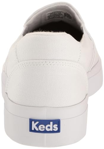 Keds Women's Pursuit Slip ON Sneaker, White Leather, 12 Wide