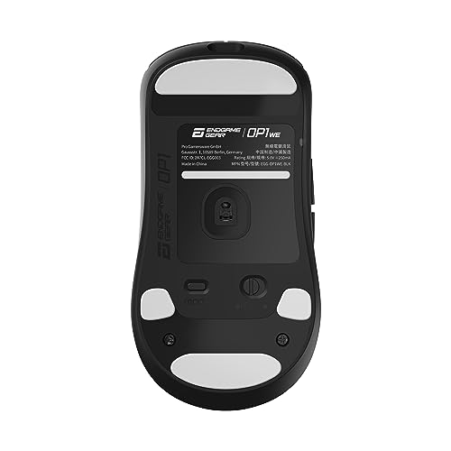 ENDGAME GEAR OP1we Wireless Gaming Mouse, CompX CX52850 Microcontroller, Pixart PAW3370 Optical Sensor, Mod-Friendly, Hybrid Skate Design, Claw Grip, 2.1 oz, White