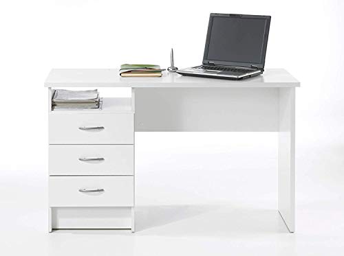Tvilum Whitman Desk with 3 Drawers, White