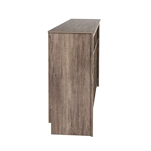 Prepac Gray Console Table, Shoe Cabinet, Storage Cabinet with 32 Shoe Cubbies and 4 Large Storage Cubbies 15.5" D x 60" W x 35" H