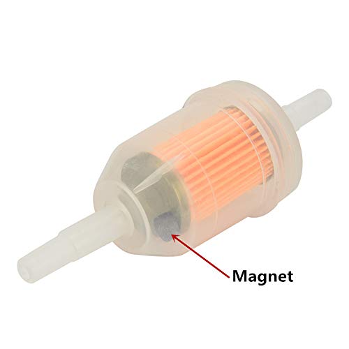 CocoMocart Gas Inline Fuel Filters with magnet for Kawasaki Kohler Briggs & Stratton John Deere 1/4 Inch x 5/16 Inch (Pack of 10)