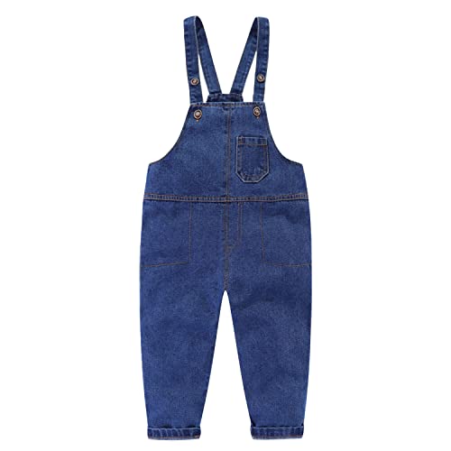 Mud Kingdom Baby Boys Cute Denim Overalls Adjustable Straps Blue 12-18 Months
