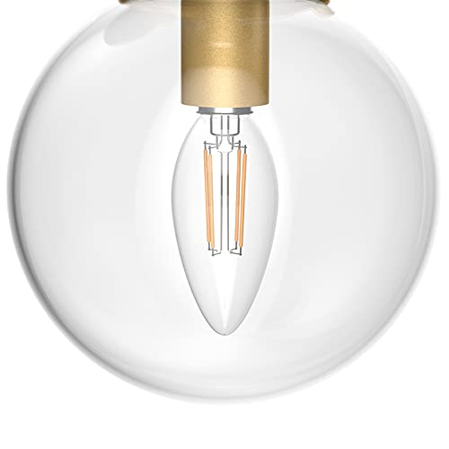 Ralbay Black Gold Wall Sconce Indoor Industrial Globe Wall Light Fixture Clear Glass Globe Wall Lamp for Bathroom Kitchen Living Room Vanity Hallway (Exclude Bulb