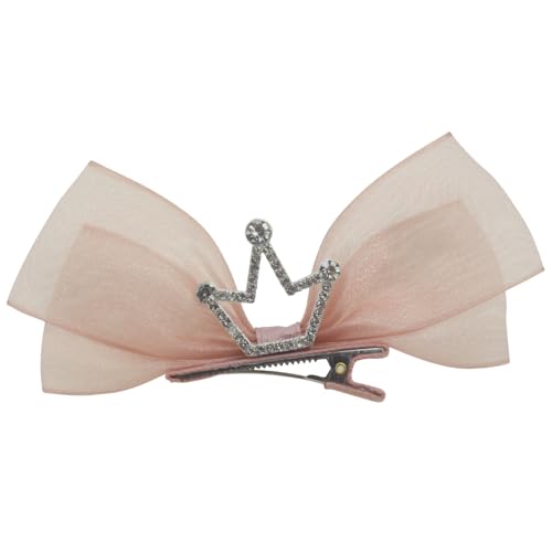 Nihao Baby HandmadePink Bows for Toddler Girls Baby Pearls Hair Clips-2PCS