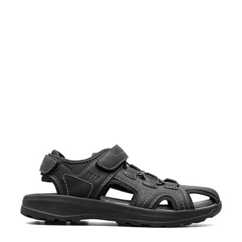 Nunn Bush Men's Huck Sport Closed Toe Fisherman Sandal for Walking, Beach and Outdoor, Charcoal, 12 Wide
