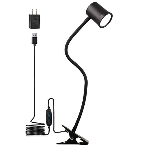 Reading Light, 3 Modes & 10 Brightness Clip on Light, Desk Lamp, Eye Caring Reading Lights for Books in Bed, 360°Gooseneck Clamp Light, Clip on Light for Bed Headboard, Book Light With Memory Function