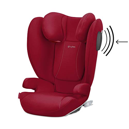 CYBEX Solution B2 fix+ Lux High Back Booster Seat, Lightweight Booster Seat, Secure Latch Installation, Linear Side Impact Protection, Reclining 12-Position Height Adjustable Headrest, Dynamic Red