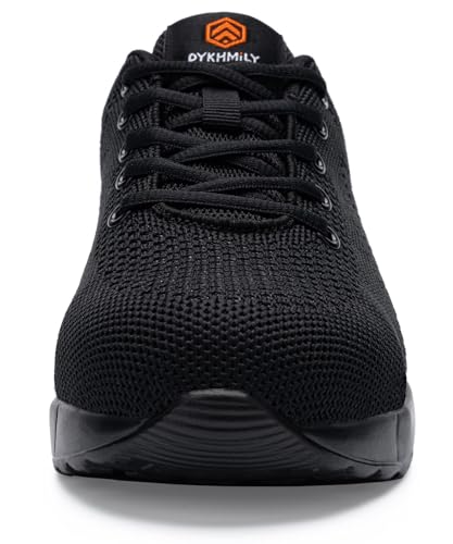 DYKHMILY Steel Toe Shoes for Men Steel Toe Sneakers Safety Shoe for Man Non Slip Work Shoes Lightweight Composite Toe Shoe Comfortable Size 10,Black