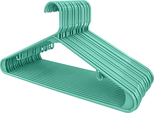 Utopia Home Plastic Hangers 50 Pack - Clothes Hanger with Hooks - Durable & Space Saving Coat Hanger - Heavy Duty Aqua Hangers - Skirt Hangers