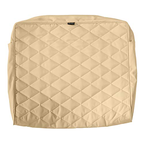 Classic Accessories Montlake FadeSafe FadeSafe Water-Resistant 21 x 20 x 4 Inch Wide Back Lounge Quilted Cushion Cover, Chamomile