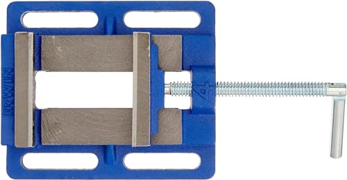 IRWIN Drill Press Vise, 4.5” Jaw Capacity, Forged Iron for Ultimate Durability, Slotted Base for Easy Installation (226340)