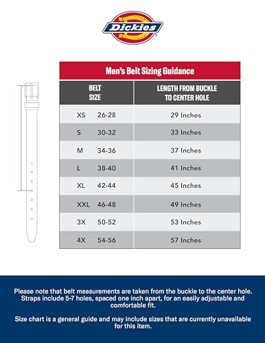 Dickies Men's Reversible Belt, Black/Black, Small (30-32)