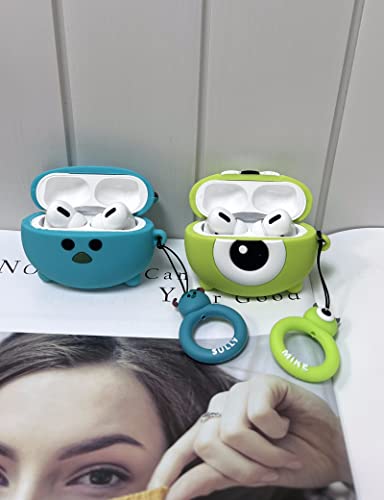 Monster Design Case for Apple AirPods Pro Case Cartoon Cover Silicone Shockproof 3D Cute Kawaii Protective Case Anti-Fall Headphone Case for Airpod Pro Case (Airpods Pro, Blue Monster)