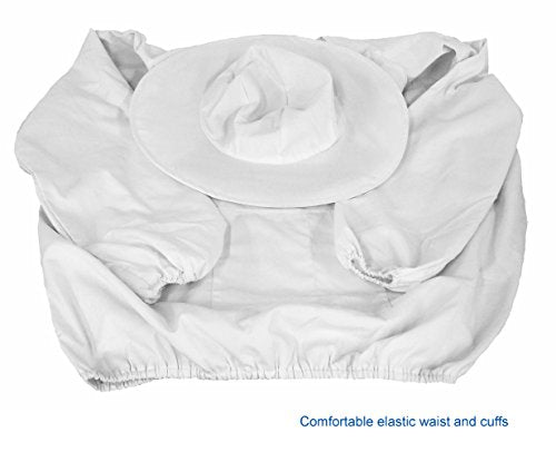 VIVO White Youth Medium Beekeeping Suit, Jacket, Pull Over, Smock with Veil BEE-V105Y