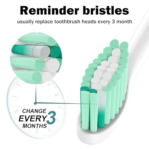 Toothbrush Heads for Philips Sonicare Replacement Brush Heads Medium Soft Dupont Bristles Electric Toothbrush Replacement Heads Fit E-Series Essence Xtreme Elite Advance and CleanCare, 3 Pack, White