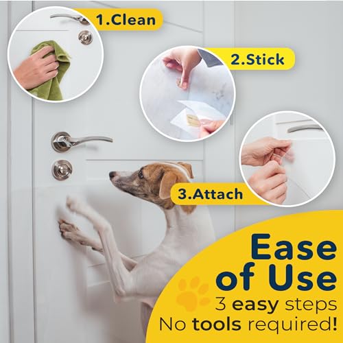 PROTECTO 18x12 Door Protector from Dog Scratching – Cat & Dog Scratch Guard for Indoor/Outdoor Use Easy Install on Doors, Walls, Glass & Screens