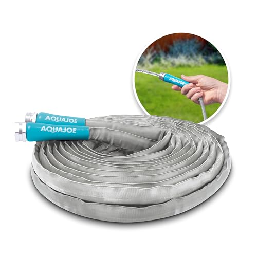 Aqua Joe AJFJH50-PRX Xtreme Fiberjacket Garden Hose, 50-Foot, Metal Fittings