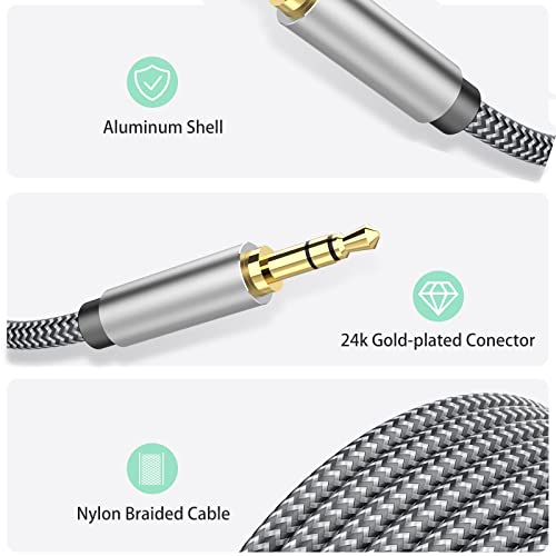 MORELECS Aux Cord 4ft, 3.5mm Audio Cable - Nylon Braided 3.5mm Male to Male AUX Cable Cord for Car, Headphones, Home Stereos, Speaker