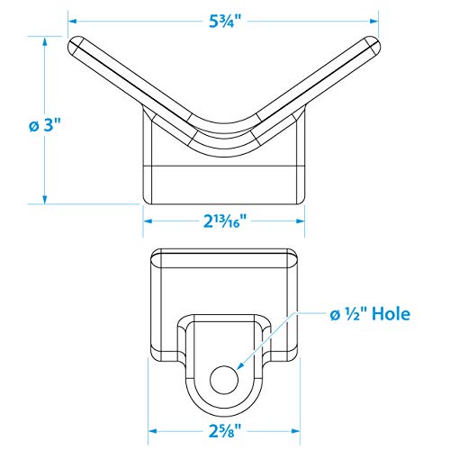 Seachoice Bow Stop, 3 in., TPR, Gold