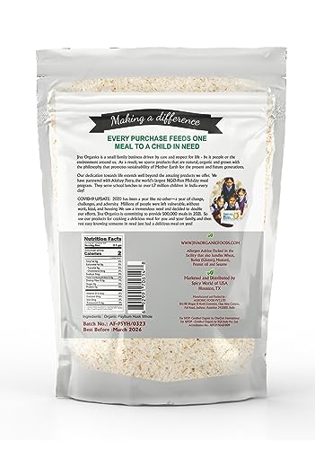 Jiva USDA Organic Whole Husk Psyllium (Isabgol) 12 Ounce