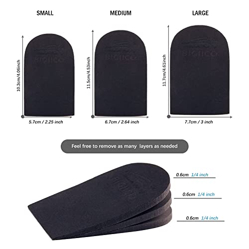SIIHEA Adjustable Heel Lifts for Shoes, 1/4'' Height Increase Insoles for Achilles Tendonitis, Heel Pain, Leg Length Discrepancy, Plantar Fasciitis, Shoe Lifts (Medium (Pack of 1), Black)