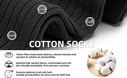 Toauqo Women's Casual Cotton Crew Sock 3-Pack Basic Pure Color Soft Comfort Socks (Coffee)