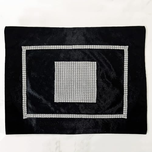 Vilygret Black Placemats Pack of 4, Elegant Place Mats with Sequined Rhinestones for Dinning Table, 12x16 inch