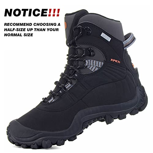 XPETI Hiking Boot Women Non-slip Winter Shoes for Women Gray/Sky Blue 10