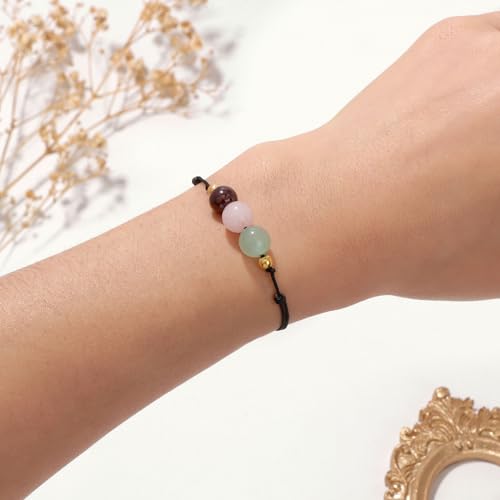 Risyfjew Taurus Bracelet for Women April Birthstone 8mm Natural Stone Bracelet Healing Crystals Jewelry Birthday Gift