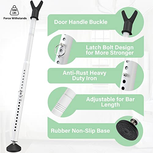 YeYeBest Door Security Bar 28-45Inch Adjustable Door Stoppers 1 Pack Heavy Duty Stoppers/Jammer Bedroom Door Barricade Security Bars for Window, Stop, Front Door, Apartment, Home,Travel, Hotel Room