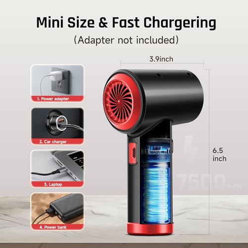Compressed Air - Cordless Electric Air Duster, Reusable Canned Air for Computers/Electronics/Keyboards/Blaster/Laptop Dust Spray Cleaner, Powerful Air Blower with Fast USB Charging-Replace Air Can