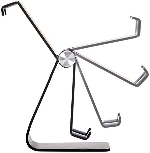 Amazon Basics Adjustable Aluminum Cell Phone Desk Stand for iPhone and Android, Black, 3.3 x 3 x 4.2 Inch (LxWxH)