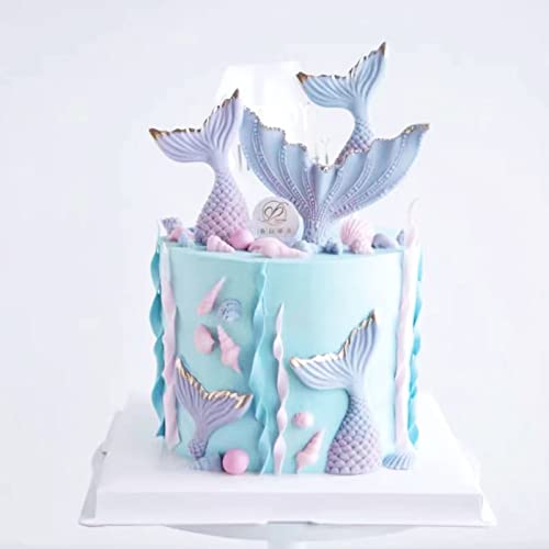 4 PCS Marine Theme Cake Fondant Silicone Mold Seashell Conch Starfish Baking Molds for DIY Cake Decoration Chocolate Candy Polymer Clay Crafting Projects