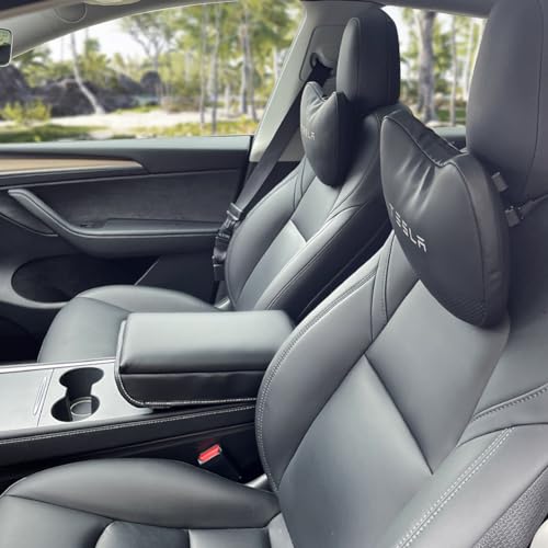 TESBEAUTY Armrest Cover for Tesla Model 3 Model Y Leather Center Console Cover Protector Tesla Model Y Accessories Extra Cushion Extremely Soft Black