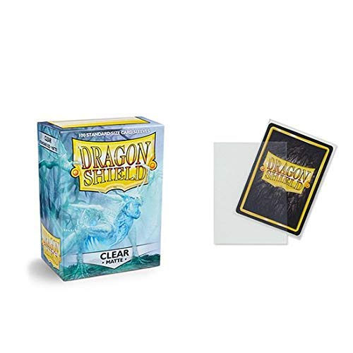 Dragon Shield Card Sleeve, Matte, Clear, 100ct (Polypropylene), for 63x88 mm Cards, Superior Handling, PVC-free, Archival Safe, 100 Sleeves Total