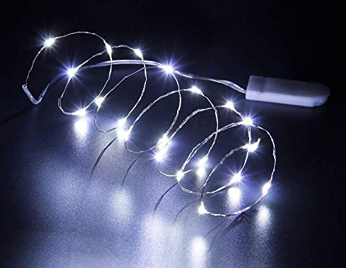 HDSHIMAO Pack of 3 Sets LED Starry String Lights with 10 Micro LEDs on 3.3ft(1m) Copper Wire, Fairy Lights Battery Powered by 2X CR2032(Incl), for Wedding or Christmas Party Table Decorations (White)