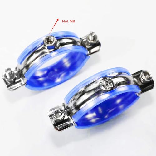 WYSIWYKA 2PCS 304 Stainless Steel Wall Ceiling Mount Pipe Supports, Split Ring Hanger for OD Pipe 60-65mm