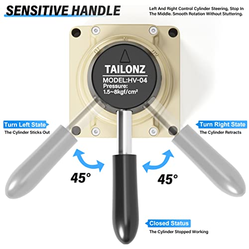 TAILONZ PNEUMATIC Rotary Lever Hand Valve HV-04 1/2”NPT Air Flow Control 3 Position 4 Way