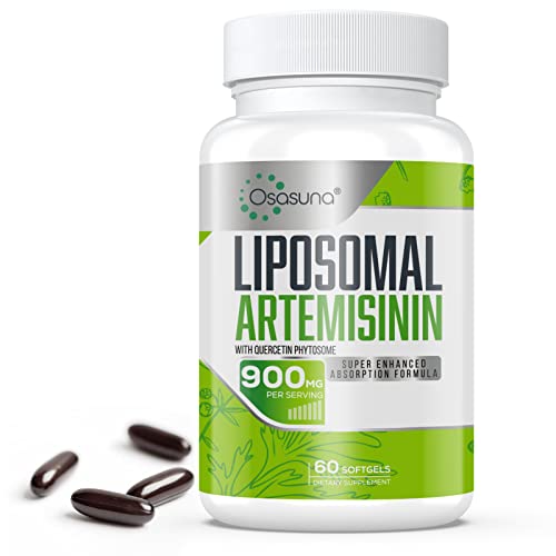 Osasuna 900 mg Liposomal Artemisinin for Maximum Absorption, Sweet Wormwood Extract(Artemisia Annua) with Quercetin Phytosome 200 mg, 60 Softgels - 2 Months Supply