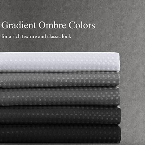 78 Inch Long Shower Curtains for Bathroom Black Polyester Ombre Waffle Fabric Long Shower Curtain 78 Length Water Repellent Shower Curtain with 12 Hooks,Machine Washable Black