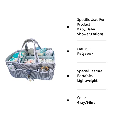Lily Miles Baby Diaper Caddy - Large Organizer Tote Bag for Baby essentials Boy or Girl - Baby Shower Basket - Nursery Must Haves - Registry Favorites - Newborn Caddie Car Travel