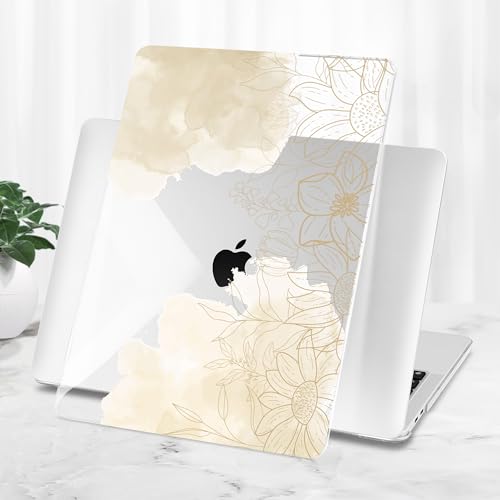 Tuiklol Compatible with 2022 MacBook Pro 13 Inch M2 Clip, 2021 2020 Release M1 A2338 A2289 A2251, Hard Shell Case for MacBook Pro 13" with Touch Bar Fits Touch ID and Retina Display, Flower Leaf