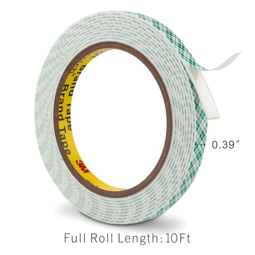 Double Sided Foam Tape 0.39" x 10Ft Made of 3M, Peel and Stick Foam Tape Mounting Tape Double Coated Urethane Strong Adhesion Polyurethane Tape for Crafts Interior DIY Card Indoor Outdoor, White