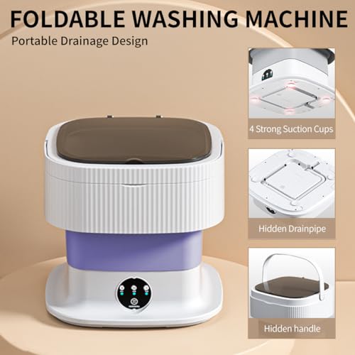 Portable Washing Machine Mini Washer 60W Small Washing Machine Dryer Folding Lavadora Portatil Foldable Compact Manual Laundry Clothes Apartment Travel Underwear Camping