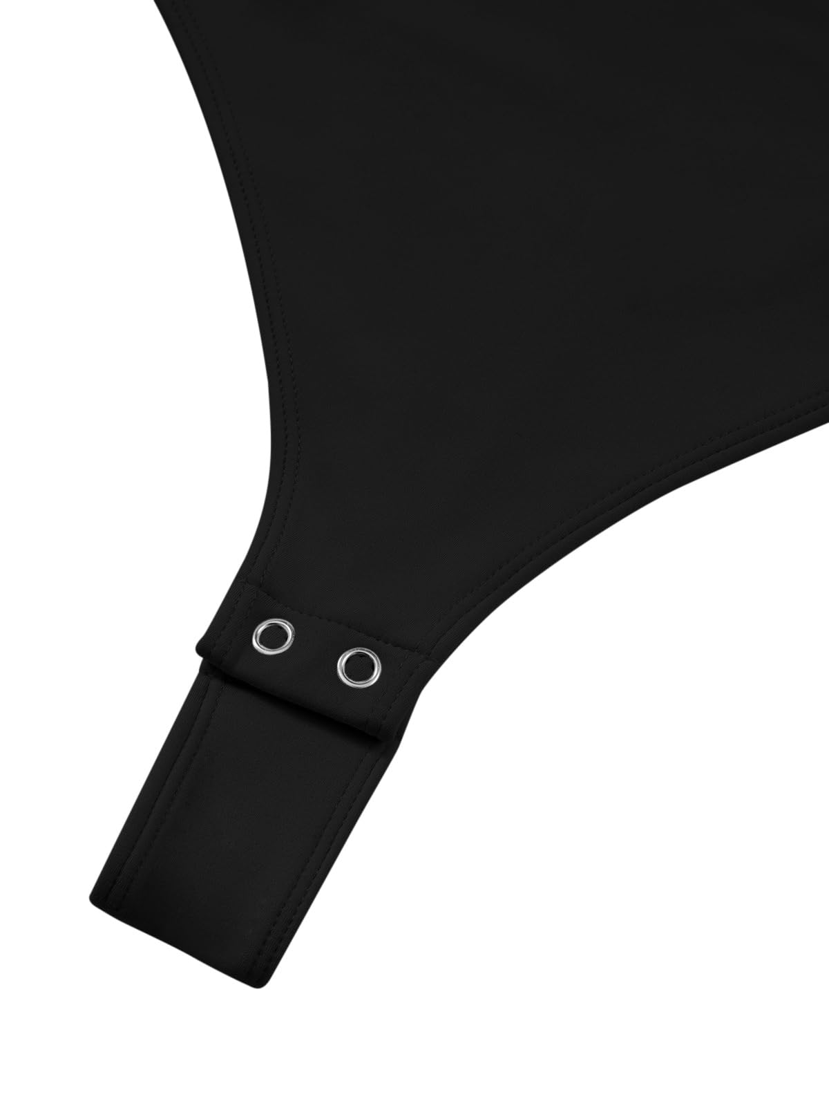 REORIA Womens Sexy Casual Off The Shoulder Short Sleeve Backless Going Out Double Lined Fitted Thong Bodysuit Tops Black Onyx Small